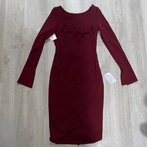 Katie May Surrender Draped Back Dress In Bordeaux Size Small